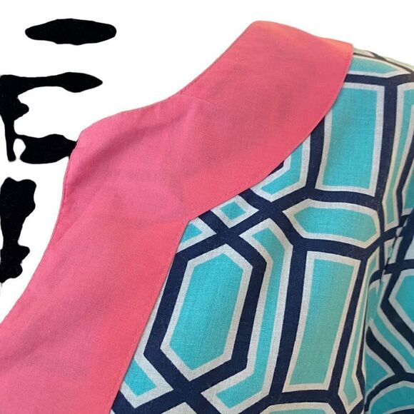 Simply Southern‎ Teal, Navy, and White Tunic with Pink Trim Size Large - Picture 5 of 14